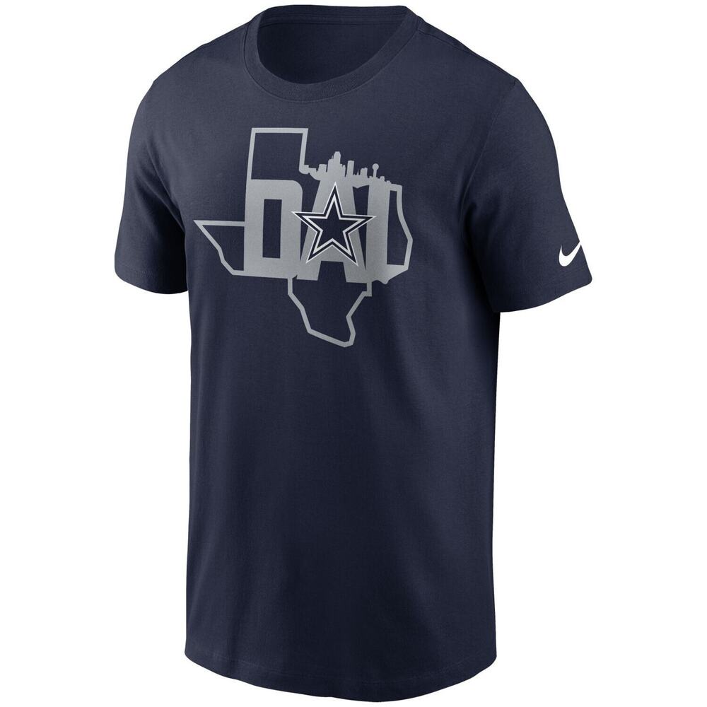 Nike Essential Dallas Cowboys NFL Texas State Cityscape Logo Athletic T-Shirt S
